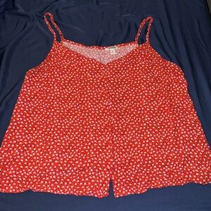 Goodthreads Adjustable Spaghetti Strap Floral Top w/Buttons - Size XXL